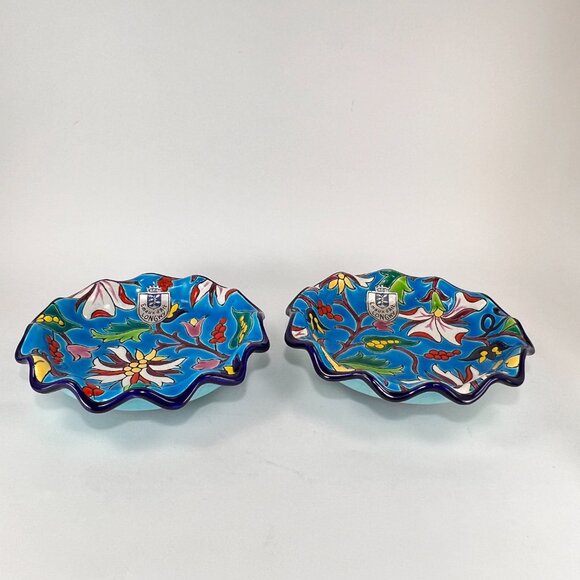 Vtg Emaux de Longwy Ceramic Pottery Blue Enameled Cloisonne Bowl France 30s - Picture 9 of 16